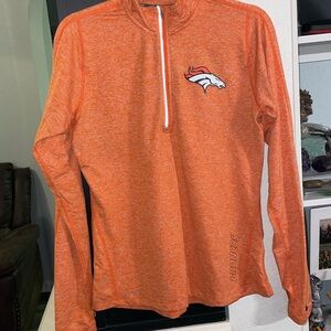 Nike Broncos Orange Quarter-Zip Pullover